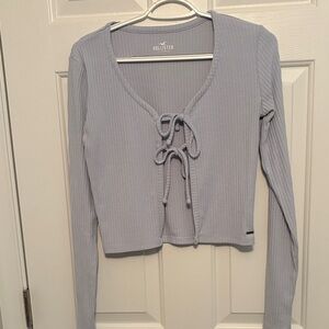 Hollister Women's Light Blue Ribbed Blouse